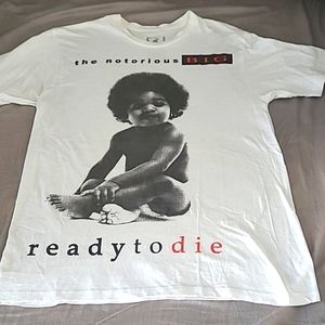 EUC Biggie Ready To Die Tshirt White Size M